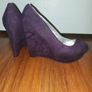 Womens Purple Heel Wedges